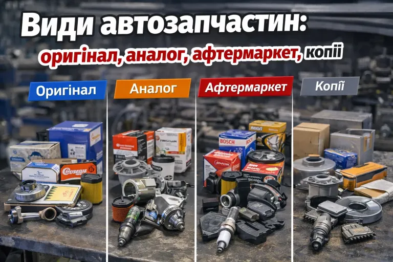 Види автозапчастин: різниця між оригіналом, аналогом, афтермаркет і копією