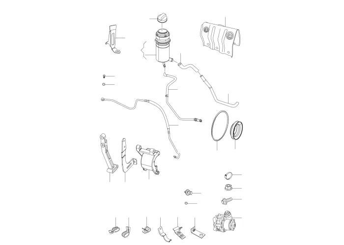 ГУР: насос гидроусилителя, трубки, кронштейны, ремень Chery Amet