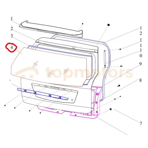 Стекло заднее (крышки багажника) Chana Benni (CV6093-0600)