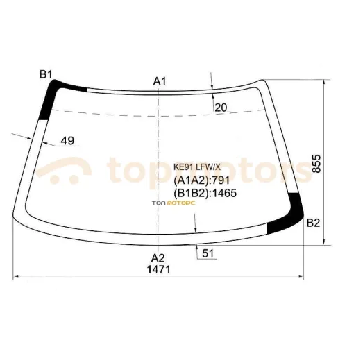 Стекло заднее с подогревом Geely MK (1018004755, 1018004757)