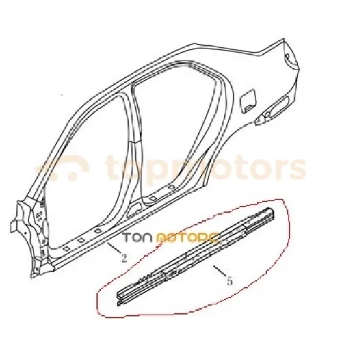 Порог металлический левый Geely MK Cross (101200422702)