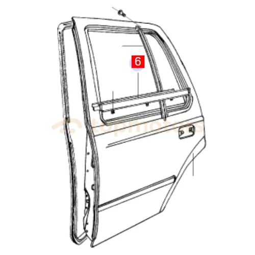 Уплотнитель стекла задней левой двери наружный нижний Great Wall Safe (6207501-F00)