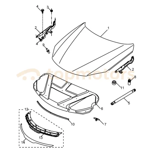 Капот MG550 (10002595)
