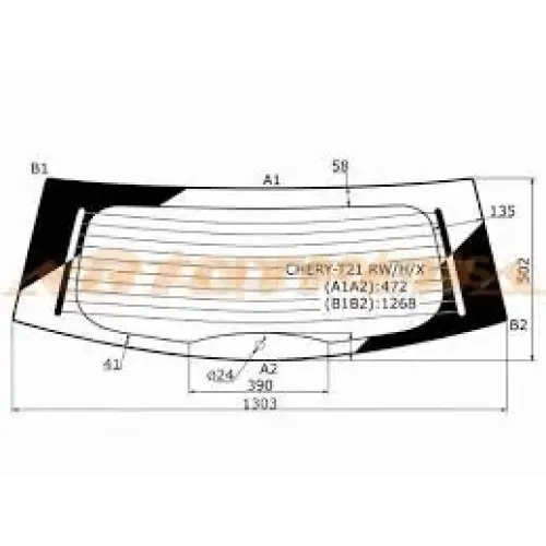 Стекло заднее с подогревом (крышки багажника) Chery Tiggo 5 (T21-5206020BA, T21-5206020)
